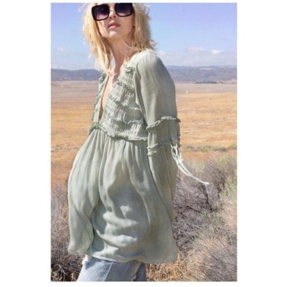 SAGE Tunic with Ruffles & Bell Sleeves - Picture 7 of 14